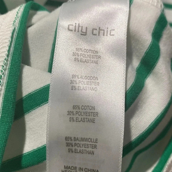 City Chick Blue & White Striped V-Neck Blouse, Size 18 M - Picture 6 of 6